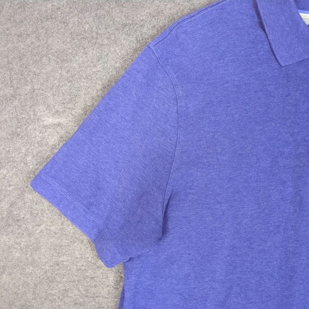 Banana Republic Mens‎ XL Purple Heathered Elephant Logo Short Sleeve Polo Shirt